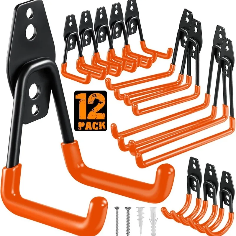 Heavy Equipment Workshop - 12-piece set Garage Storage Utility Hooks