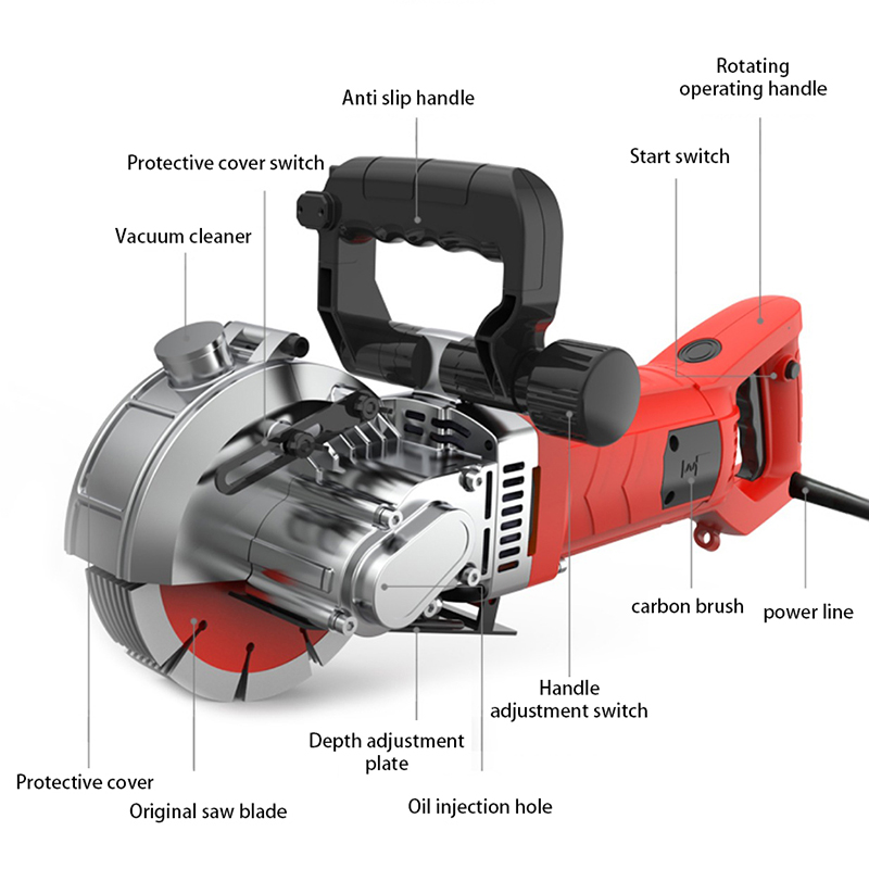 5800W High Power Wall Slotting - Electric Concrete Cutter recension och pris
